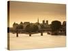Pont Des Arts and River Seine, Paris, France-Jon Arnold-Stretched Canvas