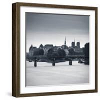 Pont Des Arts, Notre Dame Cathedral and River Seine, Paris, France-Jon Arnold-Framed Photographic Print