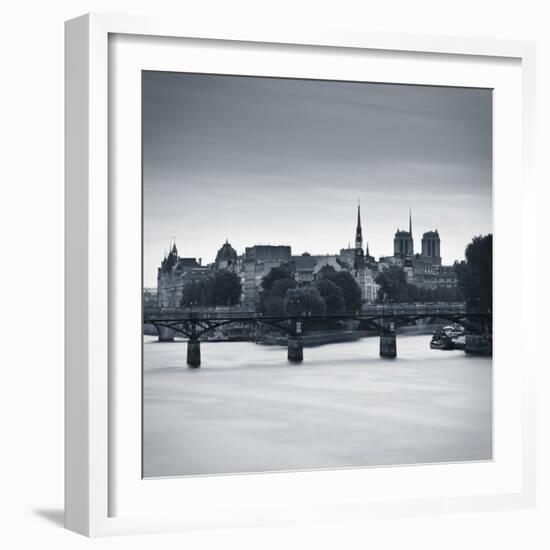 Pont Des Arts, Notre Dame Cathedral and River Seine, Paris, France-Jon Arnold-Framed Photographic Print