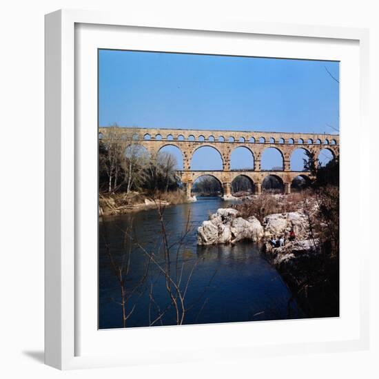 Pont Du Gard Aqueduct in France-Philip Gendreau-Framed Photographic Print