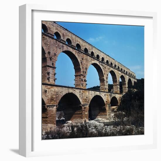 Pont Du Gard Aqueduct in France-Philip Gendreau-Framed Photographic Print