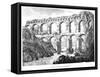 Pont Du Gard, Nimes, Southern France, 19th Century-null-Framed Stretched Canvas