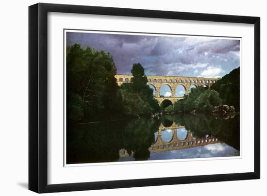 Pont Du Gard, Roman Aqueduct, Nimes, France-null-Framed Giclee Print