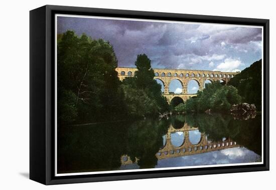 Pont Du Gard, Roman Aqueduct, Nimes, France-null-Framed Stretched Canvas