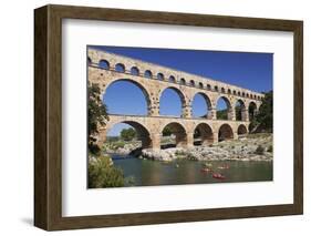 Pont Du Gard, Roman Aqueduct, River Gard, Languedoc-Roussillon, Southern France, France-Markus Lange-Framed Photographic Print