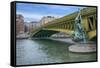 Pont Mirabeau Spans The Seine River-Cora Niele-Framed Stretched Canvas