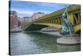 Pont Mirabeau Spans The Seine River-Cora Niele-Stretched Canvas