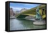 Pont Mirabeau Spans The Seine River-Cora Niele-Framed Stretched Canvas