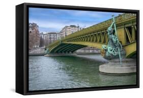 Pont Mirabeau Spans The Seine River-Cora Niele-Framed Stretched Canvas