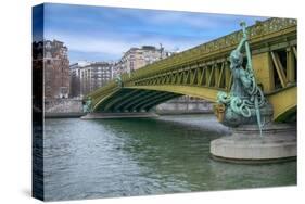 Pont Mirabeau Spans The Seine River-Cora Niele-Stretched Canvas
