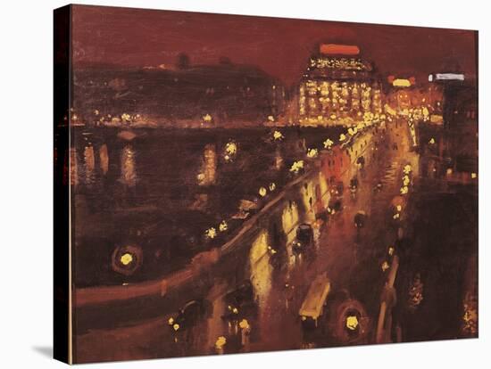 Pont Neuf at Night, Paris, 1935-39-Marquet Parigi-Stretched Canvas