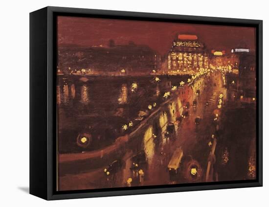 Pont Neuf at Night, Paris, 1935-39-Marquet Parigi-Framed Stretched Canvas