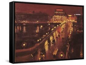 Pont Neuf at Night, Paris, 1935-39-Marquet Parigi-Framed Stretched Canvas