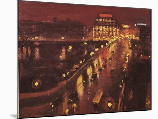 Pont Neuf at Night, Paris, 1935-39-Marquet Parigi-Mounted Giclee Print