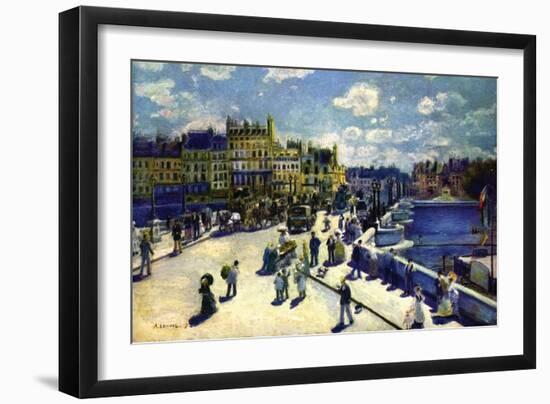 Pont-Neuf-Pierre-Auguste Renoir-Framed Art Print