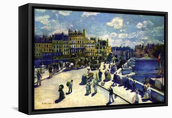 Pont-Neuf-Pierre-Auguste Renoir-Framed Stretched Canvas