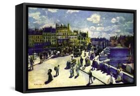 Pont-Neuf-Pierre-Auguste Renoir-Framed Stretched Canvas