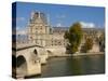Pont Royal and the Louvre Museum, Paris, France-Lisa S. Engelbrecht-Stretched Canvas
