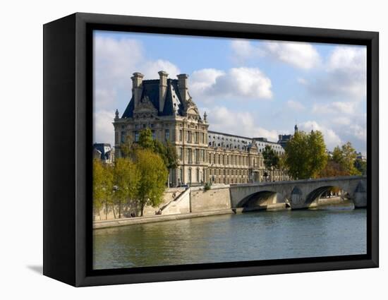 Pont Royal and the Louvre Museum, Paris, France-Lisa S. Engelbrecht-Framed Stretched Canvas