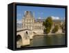 Pont Royal and the Louvre Museum, Paris, France-Lisa S. Engelbrecht-Framed Stretched Canvas