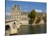 Pont Royal and the Louvre Museum, Paris, France-Lisa S. Engelbrecht-Stretched Canvas