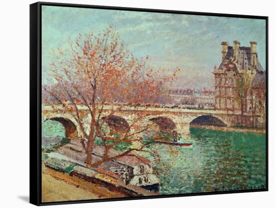 Pont Royal and the Pavillon de Flore, 1903.-Camille Pissarro-Framed Stretched Canvas