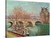 Pont Royal and the Pavillon de Flore, 1903.-Camille Pissarro-Stretched Canvas