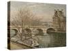 Pont royal et Pavillon de Flore, à Paris-Camille Pissarro-Stretched Canvas