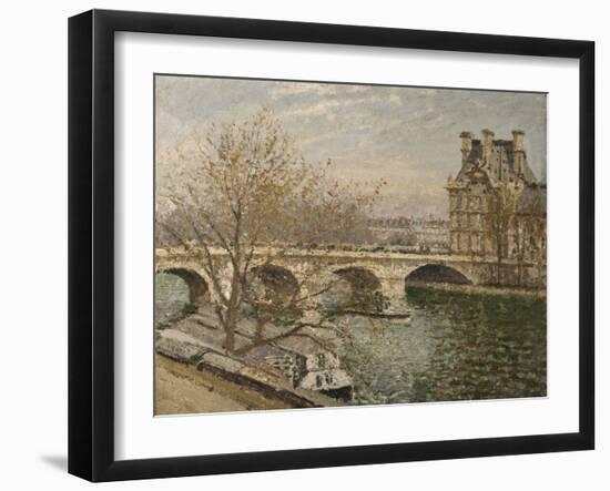 Pont royal et Pavillon de Flore, à Paris-Camille Pissarro-Framed Giclee Print