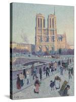 Pont Saint-Michel and Notre-Dame de Paris, 1901-null-Stretched Canvas