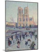 Pont Saint-Michel and Notre-Dame de Paris, 1901-null-Mounted Giclee Print