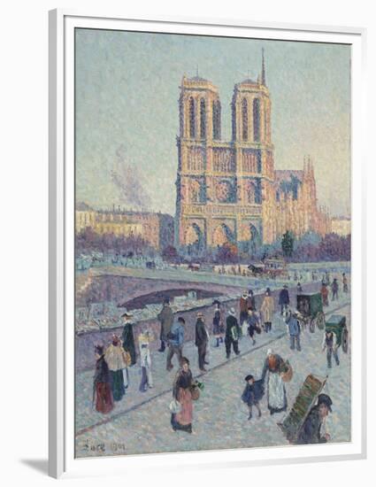 Pont Saint-Michel and Notre-Dame de Paris, 1901-null-Framed Premium Giclee Print