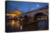 Pont Sant' Angelo and Castel Sant' Angelo at Dusk, Rome, Lazio, Italy, Europe-Ben Pipe-Stretched Canvas