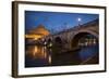 Pont Sant' Angelo and Castel Sant' Angelo at Dusk, Rome, Lazio, Italy, Europe-Ben Pipe-Framed Photographic Print