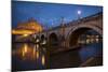 Pont Sant' Angelo and Castel Sant' Angelo at Dusk, Rome, Lazio, Italy, Europe-Ben Pipe-Mounted Photographic Print