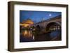 Pont Sant' Angelo and Castel Sant' Angelo at Dusk, Rome, Lazio, Italy, Europe-Ben Pipe-Framed Photographic Print