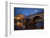 Pont Sant' Angelo and Castel Sant' Angelo at Dusk, Rome, Lazio, Italy, Europe-Ben Pipe-Framed Photographic Print