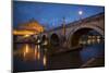 Pont Sant' Angelo and Castel Sant' Angelo at Dusk, Rome, Lazio, Italy, Europe-Ben Pipe-Mounted Photographic Print