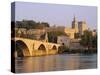 Pont St. Benezet Bridge and Papal Palace, Avignon, Provence, France, Europe-John Miller-Stretched Canvas