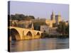 Pont St. Benezet Bridge and Papal Palace, Avignon, Provence, France, Europe-John Miller-Stretched Canvas