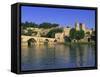 Pont St. Benezet Bridge Over the Rhone River, Avignon, Vaucluse, Provence, France-Gavin Hellier-Framed Stretched Canvas