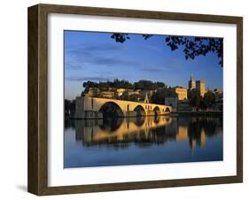 Pont St. Benezet over the River Rhone, and Palais Des Papes, UNESCO World Heritage Site, Avignon, P-Stuart Black-Framed Photographic Print