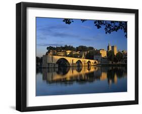 Pont St. Benezet over the River Rhone, and Palais Des Papes, UNESCO World Heritage Site, Avignon, P-Stuart Black-Framed Photographic Print