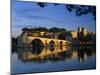 Pont St. Benezet over the River Rhone, and Palais Des Papes, UNESCO World Heritage Site, Avignon, P-Stuart Black-Mounted Photographic Print