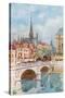 Pont St Michel and Ste Chapelle, Paris-Herbert Menzies Marshall-Stretched Canvas