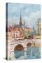 Pont St Michel and Ste Chapelle, Paris-Herbert Menzies Marshall-Stretched Canvas