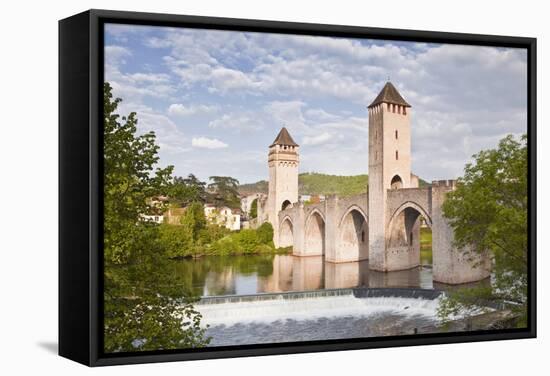 Pont Valentre in the City of Cahors, Lot, France, Europe-Julian Elliott-Framed Stretched Canvas