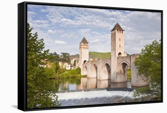 Pont Valentre in the City of Cahors, Lot, France, Europe-Julian Elliott-Framed Stretched Canvas
