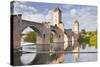 Pont Valentre in the City of Cahors, Lot, France, Europe-Julian Elliott-Stretched Canvas