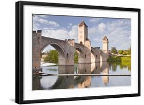 Pont Valentre in the City of Cahors, Lot, France, Europe-Julian Elliott-Framed Photographic Print